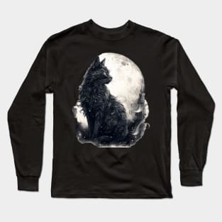 Feline Moonlight Long Sleeve T-Shirt